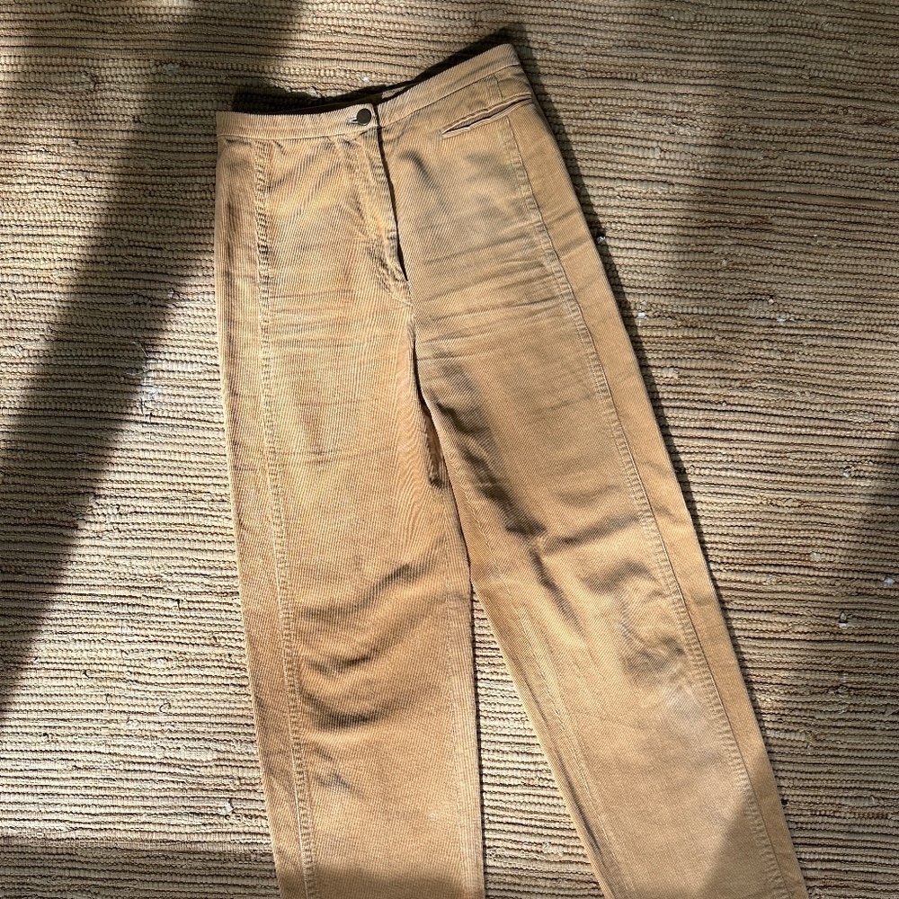 Lemaire Twisted Mini-Corduroy Arc pants - Ochre/Yellow/Tan - Women's 8/10  EU38